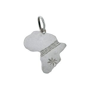 Vintage Sterling Silver 925 Africa Charm Pendant